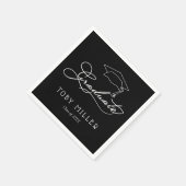 Serviette En Papier Élégant script noir de grade serviettes (Coin)