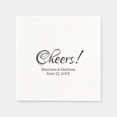 Serviette En Papier Élégant script noir noms personnalisés texte Maria (Devant)