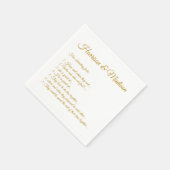 Serviette En Papier Élégant script or couple Fun Facts mariage (Coin)