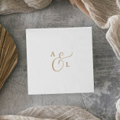 Serviette En Papier Élégant script or Monogramme Mariage serviettes