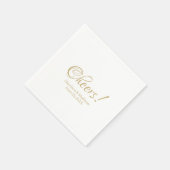 Serviette En Papier Élégant script or noms personnalisés texte Mariage (Coin)