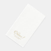 Serviette En Papier Élégant script or noms personnalisés texte Mariage (Coin)