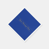 Serviette En Papier Élégant script or sur Arrière - plan bleu marine (Coin)