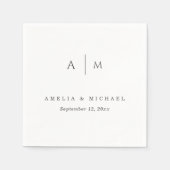 Serviette En Papier Élégant script personnalisé mariage serviettes (Devant)