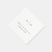 Serviette En Papier Élégant script personnalisé mariage serviettes (Coin)