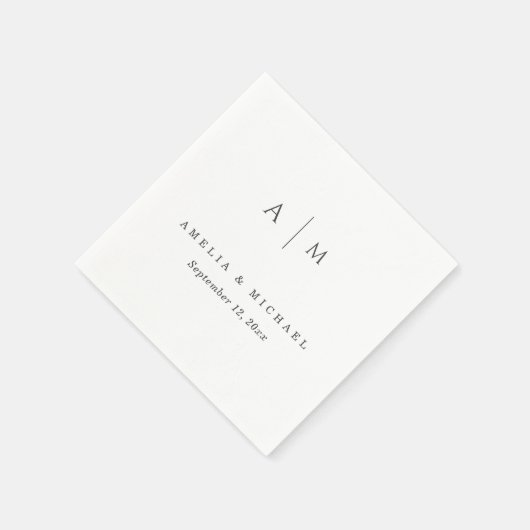 Serviette En Papier Élégant script personnalisé mariage serviettes (Coin)