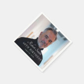 Serviette En Papier Élégant script personnalisé photo d'anniversaire (Coin)