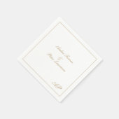 Serviette En Papier Élégant Script Simple Monogramme Formal Gold Maria (Coin)