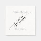 Serviette En Papier Elegant Script Sixtieth Birthday Celebration (Devant)