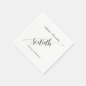 Serviette En Papier Elegant Script Sixtieth Birthday Celebration (Coin)