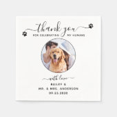 Serviette En Papier Élegant Script Thank You Photo Pet Wedding (Devant)