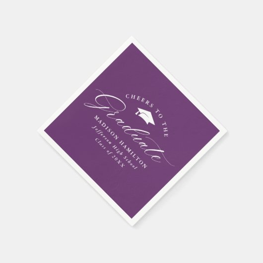 Serviette En Papier Élégant Script violet encourage à l'étudiant (Coin)