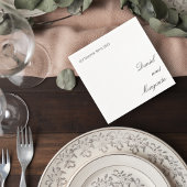 Serviette En Papier Elegant Script Wedding Cocktail Napkin