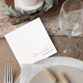Serviette En Papier Elegant Script Wedding Cocktail Napkin