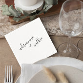 Serviette En Papier Elegant Script Wedding Cocktail Napkins