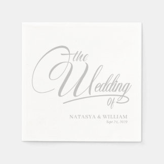 Serviette En Papier Elegant Script Wedding Napkins with Names