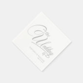 Serviette En Papier Elegant Script Wedding Napkins with Names (Coin)