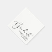 Serviette En Papier Élégant Script White Graduation Party (Coin)