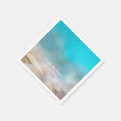 Serviette En Papier Elégant Sea Shells Blue Tropical Beach Mariage (Coin)