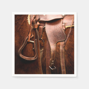 Serviette en papier élégant selle de cheval
