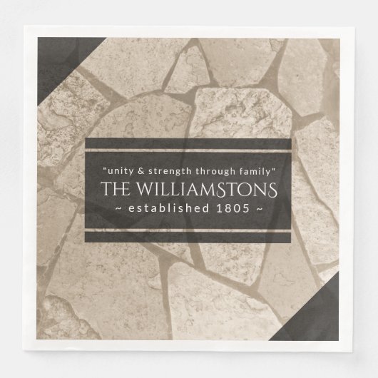 Serviette En Papier Elégant Sepia Toned Cracked Stones (Devant)