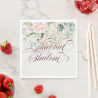 Elégant Shabbat Shalom Aquarelle Shabbos Repas