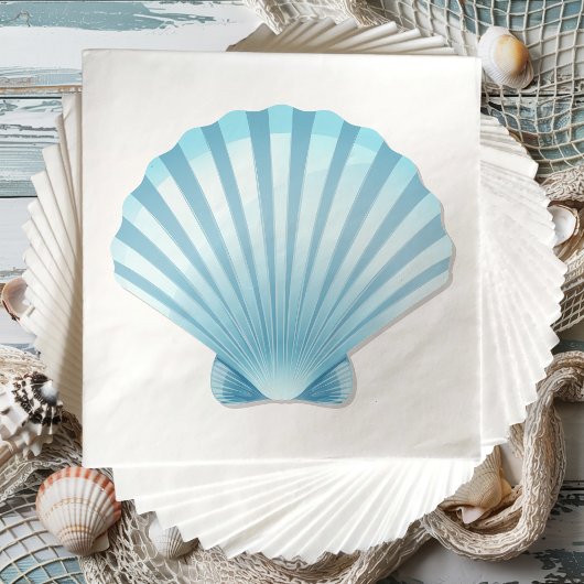 Serviette En Papier Elégant Shell Beach Blue Mariage nautique