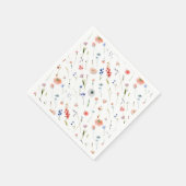 Serviette En Papier Élégant Shower de Mariage Floral (Coin)
