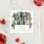 Serviette En Papier Élégant Shower de Mariage Forestier de Style Aquar (En situation)