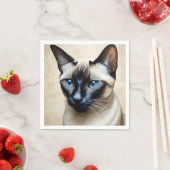 Serviette En Papier Elegant Siamese Cat (En situation)