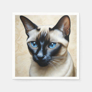 Serviette En Papier Elegant Siamese Cat