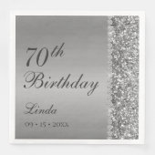 Serviette En Papier Elégant Silver 70e anniversaire (Devant)