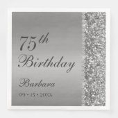 Serviette En Papier Elégant Silver 75e anniversaire (Devant)