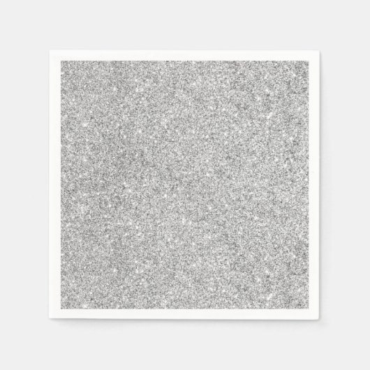 Serviette En Papier Elegant Silver Glitter (Devant)