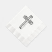 Serviette En Papier Elégant Silver Grey Cross Événement religieux (Coin)