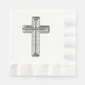 Serviette En Papier Elégant Silver Grey Cross Événement religieux (Devant)