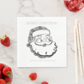 Serviette En Papier Élégant Silver Grey Santa Claus Joyeux Noël (En situation)