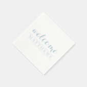 Serviette En Papier Élégant simple bleu poussiéreux papier d'accueil N (Coin)