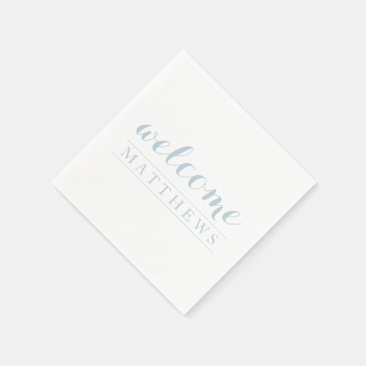 Serviette En Papier Élégant simple bleu poussiéreux papier d'accueil N (Coin)