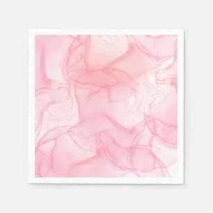 Serviette En Papier Élégant Simple Chic en marbre rose