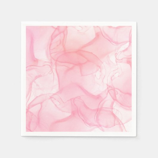 Serviette En Papier Élégant Simple Chic en marbre rose (Devant)