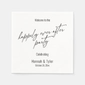 Serviette En Papier Élégant Simple Heureusement Jamais Après La Typogr (Devant)