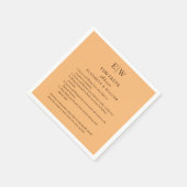 Serviette En Papier Élégant simple Mariage de monogramme (Coin)