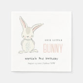 Serviette En Papier Élégant Simple Mignonne Rose Blush Bunny Anniversa (Devant)