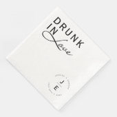 Serviette En Papier Élégant simple Monogramme moderne chic minimal Scr (Coin)