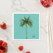 Serviette En Papier Élégant simple palmiers Tropical Beach Monogramme (En situation)