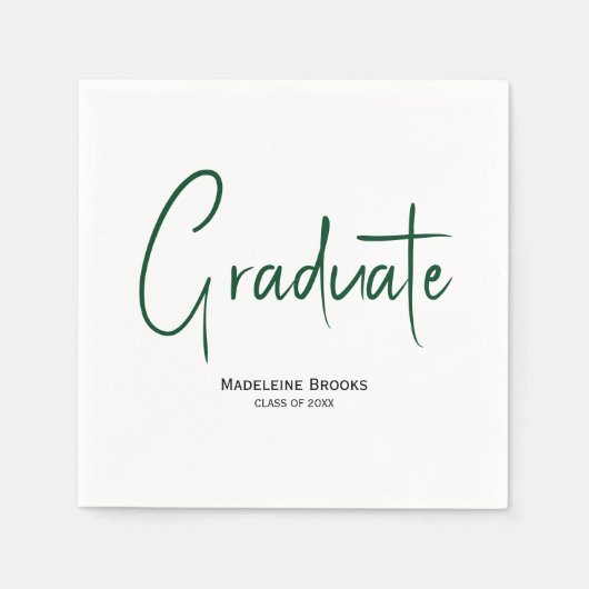 Serviette En Papier Elegant Simple Script Custom Graduation Napkins (Devant)