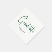 Serviette En Papier Elegant Simple Script Custom Graduation Napkins (Coin)