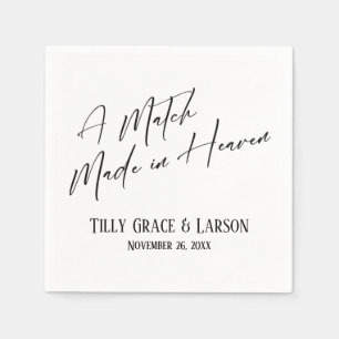 Serviette En Papier Élégant Simple Un Match Fabriqué au Ciel