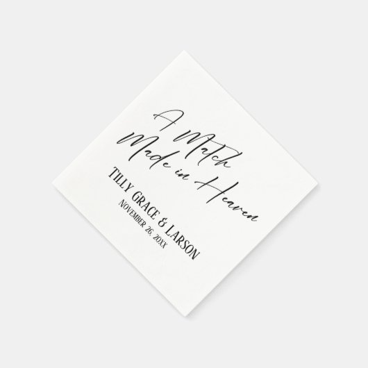 Serviette En Papier Élégant Simple Un Match Fabriqué au Ciel (Coin)